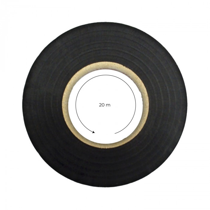 CINTA AISLANTE 20MX19MM NEGRA NINE&ONE BL.1