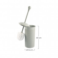 SET ESCOBILLA DE BAÑO RESINA CREMA 7 HOUSE