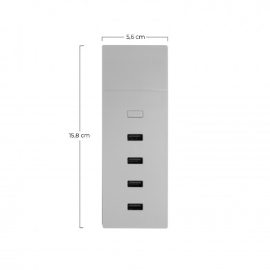 BASE DE CARGA ULTRA RAPIDA 4 USB 4,2A 158X56X24mm PREMIUM NINE&ONE BL.1 BASE DE CARGA ULTRA RAPIDA 4 USB 4,2A 158X56X24mm PREMIUM NINE&ONE BL.1