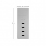 BASE DE CARGA ULTRA RAPIDA 4 USB 4,2A 158X56X24mm PREMIUM NINE&ONE BL.1