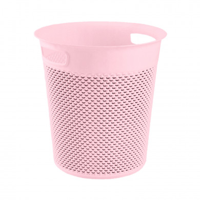 CESTA DE RESINA REDONDA C/ASA ROSA (28,5 X 30 CM) 12L 7HOUSE