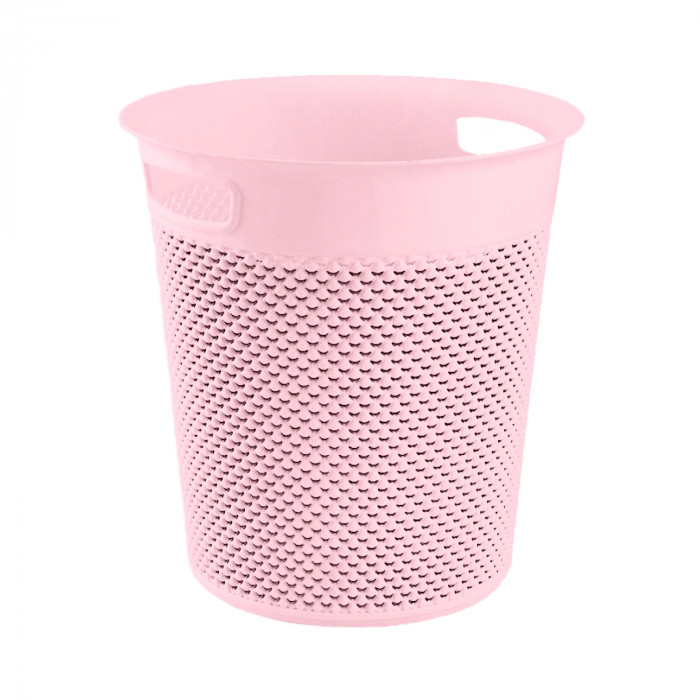 CESTA DE RESINA REDONDA C/ASA ROSA (28,5 X 30 CM) 12L 7HOUSE