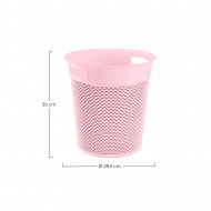 CESTA DE RESINA REDONDA C/ASA ROSA (28,5 X 30 CM) 12L 7HOUSE