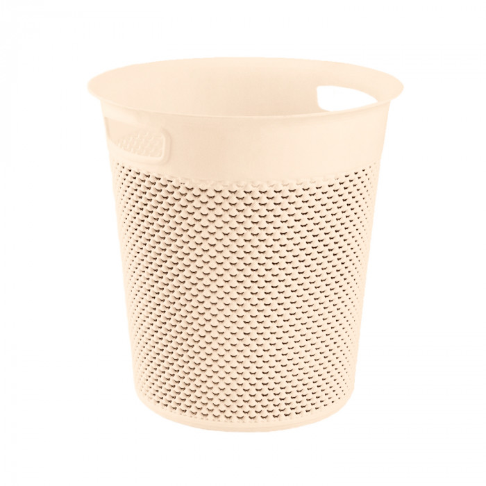 CESTA DE RESINA REDONDA C/ASA CREMA (28,5 X 30 CM) 12L 7HOUSE