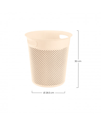 CESTA DE RESINA REDONDA C/ASA CREMA (28,5 X 30 CM) 12L 7HOUSE
