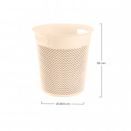 CESTA DE RESINA REDONDA C/ASA CREMA (28,5 X 30 CM) 12L 7HOUSE
