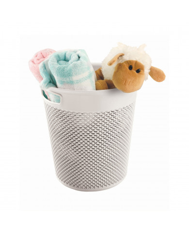 CESTA DE RESINA REDONDA C/ASA BLANCO (28,5 X 30 CM) 12L 7HOUSE