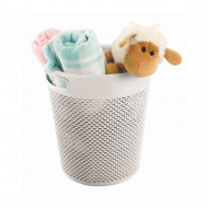 CESTA DE RESINA REDONDA C/ASA CREMA (28,5 X 30 CM) 12L 7HOUSE