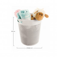 CESTA DE RESINA REDONDA C/ASA BLANCO (28,5 X 30 CM) 12L 7HOUSE