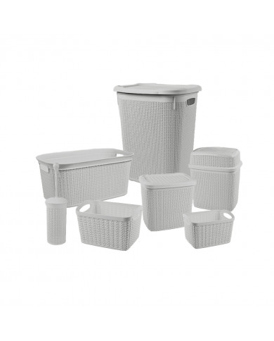 SET DE BAÑO 7 PIEZAS GRIS 7HOUSE