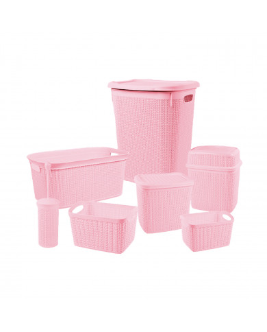 SET DE BAÑO 7 PIEZAS ROSA 7HOUSE