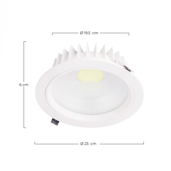 DOWNLIGHT LED REDONDO ECO 24W 90LM/W 120º 4000K 30000H 230X60MM IP44