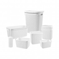 SET 3 CESTOS RECTANGULAR ROSA C/ASA (16,5 X 12,5 X 10,7 CM) 1,5L 7 HOUSE