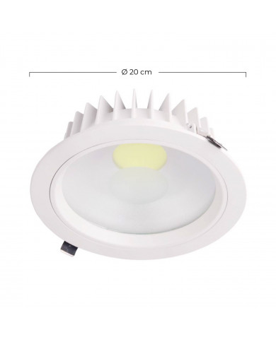 DOWNLIGHT LED TRANSLUCIDO COB 30W 90LM/W 120º 4000K 30000H Ø230x60MM IP44