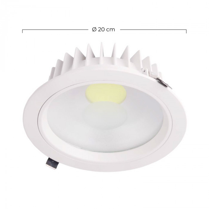 DOWNLIGHT LED TRANSLUCIDO COB 30W 90LM/W 120º 4000K 30000H Ø230x60MM IP44