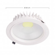 DOWNLIGHT LED TRANSLUCIDO COB 30W 90LM/W 120º 4000K 30000H Ø230x60MM IP44