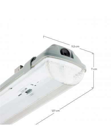 PANTALLA ESTANCA VACIA PARA UN TUBO LED 1X1500MM