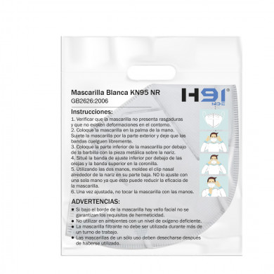 MASCARILLA BLANCA KN95 H91 MEDICAL BS.1 (BR)