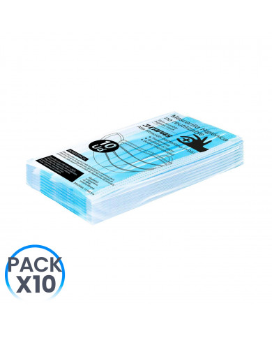 PACK 10 MASCARILLAS HIGIÉNICAS NO REUTILIZABLES COLOR AZUL  BS.10 (AU)