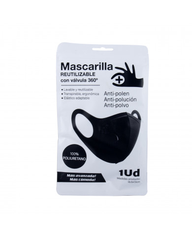 MASCARILLA REUTILIZABLE POLIURETANO C/VÁLVULA  BS.1 (AU)