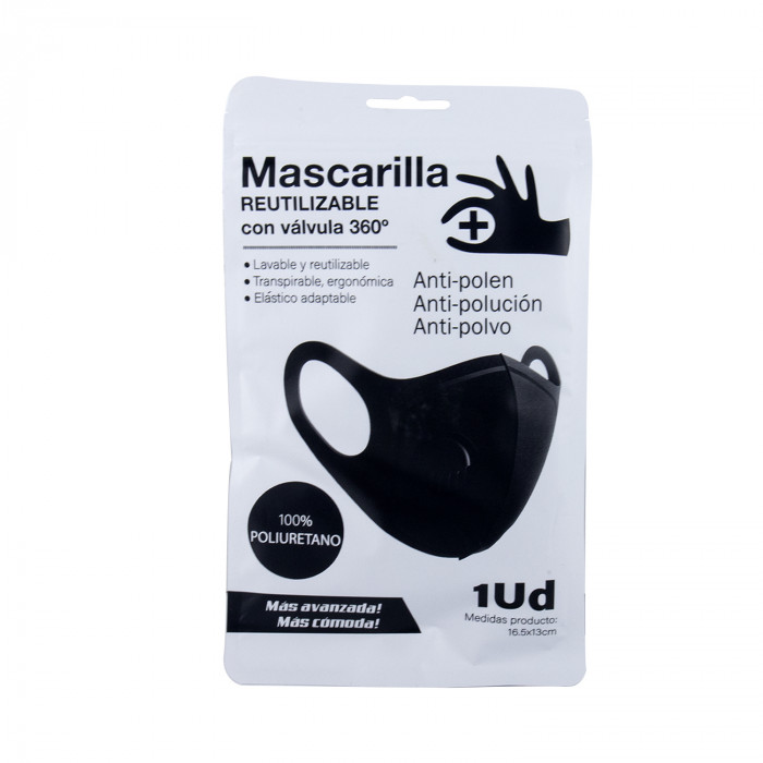 MASCARILLA REUTILIZABLE POLIURETANO C/VÁLVULA  BS.1 (AU)