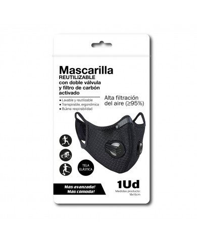 MASCARILLA REUTILIZABLE DOBLE VÁLVULA  BS.1 (AU)