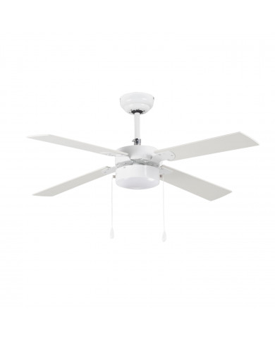 VENTILADOR CON LUZ BRASIL BLANCO 50W 4 ASPAS 3 VELOC. DIAM106CM (BOMB.NO INCL.) RAYDAN HOME