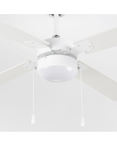 VENTILADOR CON LUZ BRASIL BLANCO 50W 4 ASPAS 3 VELOC. DIAM106CM (BOMB.NO INCL.) RAYDAN HOME