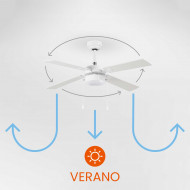 VENTILADOR CON LUZ BRASIL BLANCO 50W 4 ASPAS 3 VELOC. DIAM106CM (BOMB.NO INCL.) RAYDAN HOME