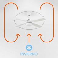 VENTILADOR CON LUZ BRASIL BLANCO 50W 4 ASPAS 3 VELOC. DIAM106CM (BOMB.NO INCL.) RAYDAN HOME