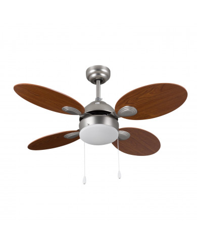 VENTILADOR CON LUZ MÓNACO MADERA 46W 4 ASPAS 3 VELOC. DIAM106CM  (BOMB.NO INCL.) RAYDAN HOME