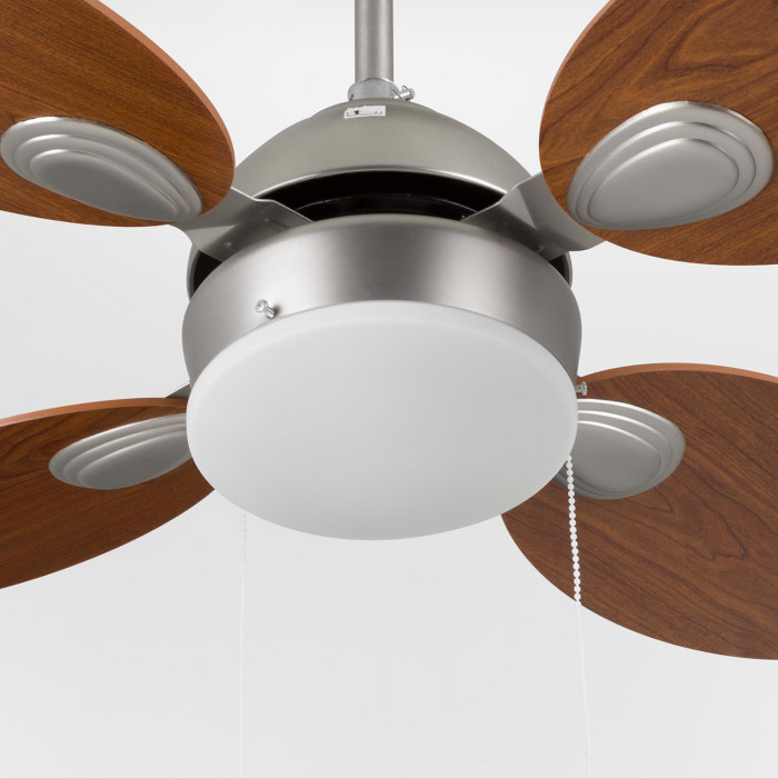 VENTILADOR CON LUZ MÓNACO MADERA 46W 4 ASPAS 3 VELOC. DIAM106CM  (BOMB.NO INCL.) RAYDAN HOME