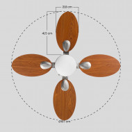 VENTILADOR CON LUZ MÓNACO MADERA 46W 4 ASPAS 3 VELOC. DIAM106CM  (BOMB.NO INCL.) RAYDAN HOME