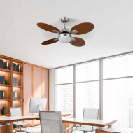 VENTILADOR CON LUZ MÓNACO MADERA 46W 4 ASPAS 3 VELOC. DIAM106CM  (BOMB.NO INCL.) RAYDAN HOME