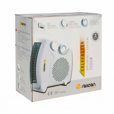 CALEFACTOR VERTICAL/HORIZONTAL BLANCO 2000W RAYDAN HOME CALEFACTOR VERTICAL/HORIZONTAL BLANCO 2000W RAYDAN HOME