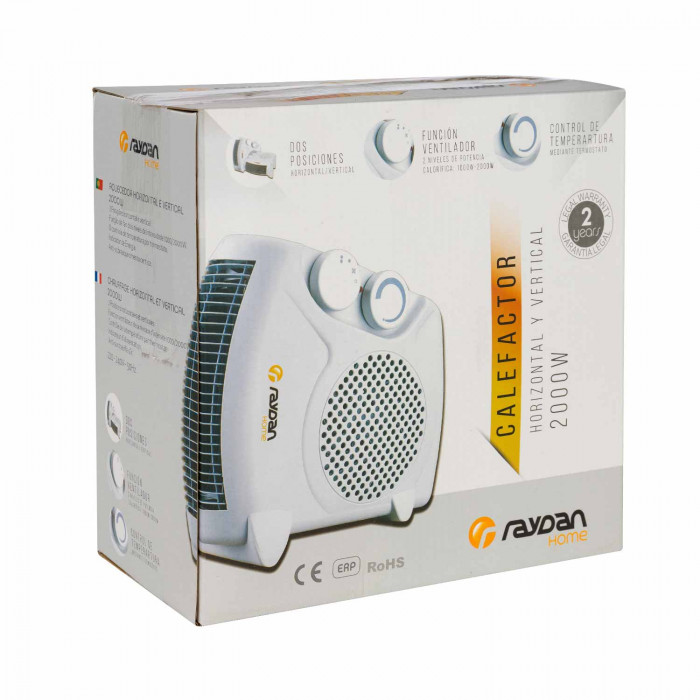 CALEFACTOR VERTICAL/HORIZONTAL BLANCO 2000W RAYDAN HOME