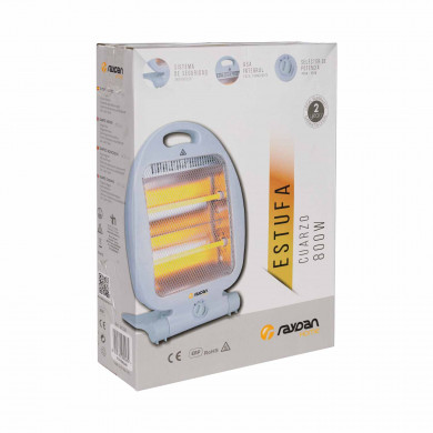 ESTUFA CUARZO FIJA VERTICAL BLANCA 400W/800W RAYDAN HOME