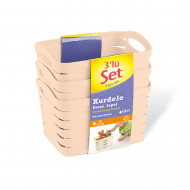 SET 3 CESTOS RECTANGULAR BLANCO C/ASA (16,5 X 12,5 X 10,7 CM) 1,5L 7HOUSE