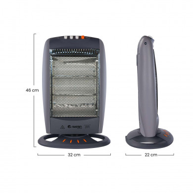 ESTUFA HALOGENA OSCILANTE GRIS 400/800/1200W RAYDAN HOME