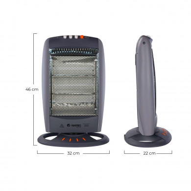 ESTUFA HALOGENA OSCILANTE GRIS 400/800/1200W RAYDAN HOME