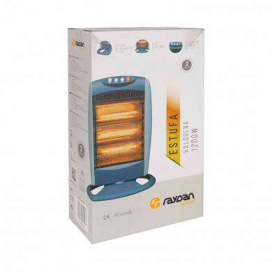 ESTUFA HALOGENA OSCILANTE GRIS 400/800/1200W RAYDAN HOME