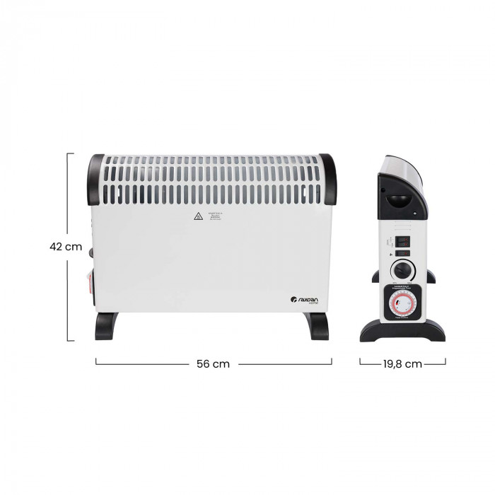 CONVECTOR CON TURBO Y TIMER 15'/24H BLANCO 2000W RAYDAN HOME