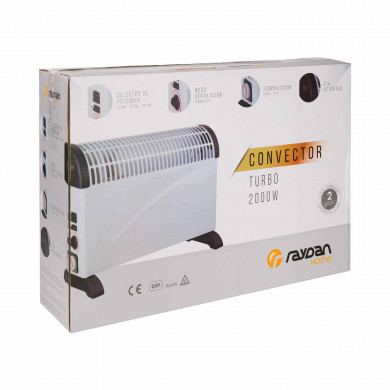 CONVECTOR CON TURBO Y TIMER 15'/24H BLANCO 2000W RAYDAN HOME