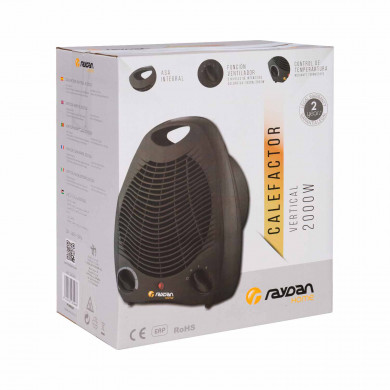 CALEFACTOR VERTICAL NEGRO 2000W RAYDAN HOME