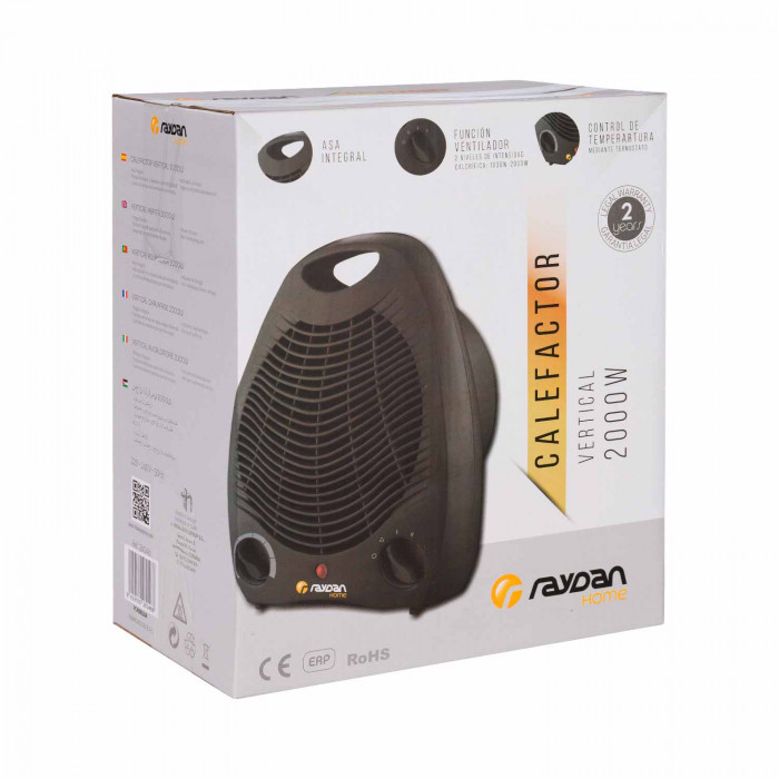 CALEFACTOR VERTICAL NEGRO 2000W RAYDAN HOME