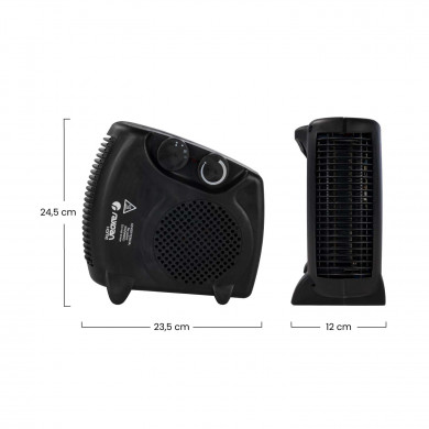 CALEFACTOR VERTICAL/HORIZONTAL NEGRO 2000W RAYDAN HOME