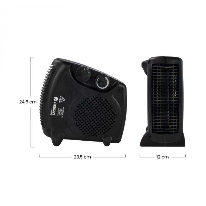 CALEFACTOR VERTICAL/HORIZONTAL NEGRO 2000W RAYDAN HOME