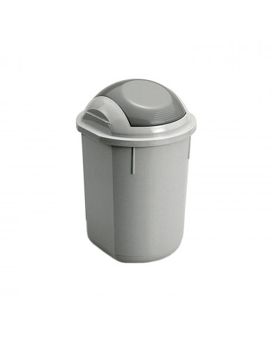 PAPELERA REDONDA GRIS C/TAPA (23,5 X 35 CM) 8LT 7HOUSE