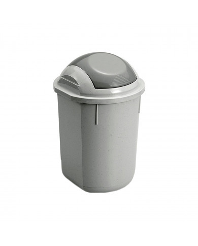 PAPELERA REDONDA GRIS C/TAPA (26,5 X 40 CM) 12 LT 7HOUSE