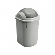 PAPELERA REDONDA GRIS C/TAPA (26,5 X 40 CM) 12 LT 7HOUSE